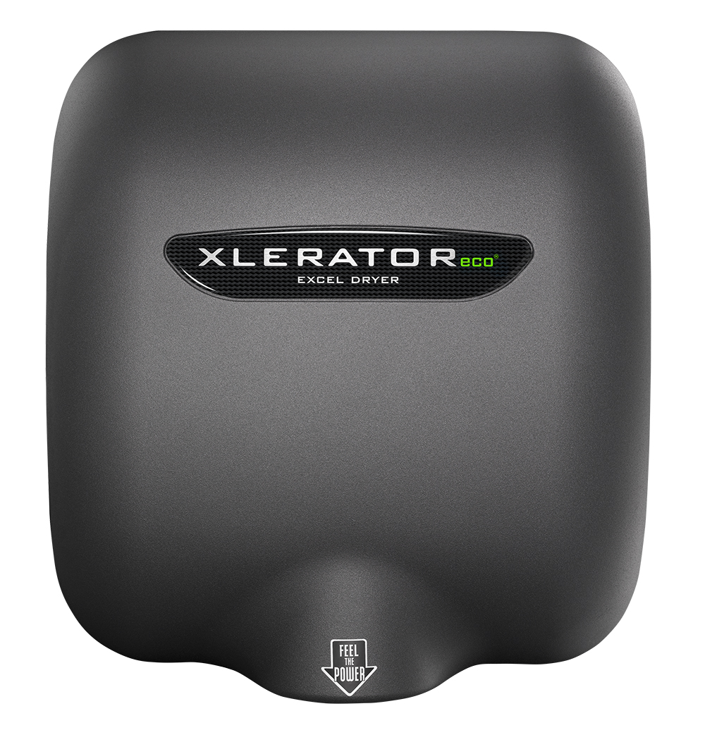 Excel Dryer XLERATOReco XL-GR-ECO Hand Dryer, No Heat, Graphite Zinc Die-Cast Cover, Automatic Sensor, Surface Mounted, LEED Credits, GreenSpec Listed, Commercial Hand Dryer, 500 Watts