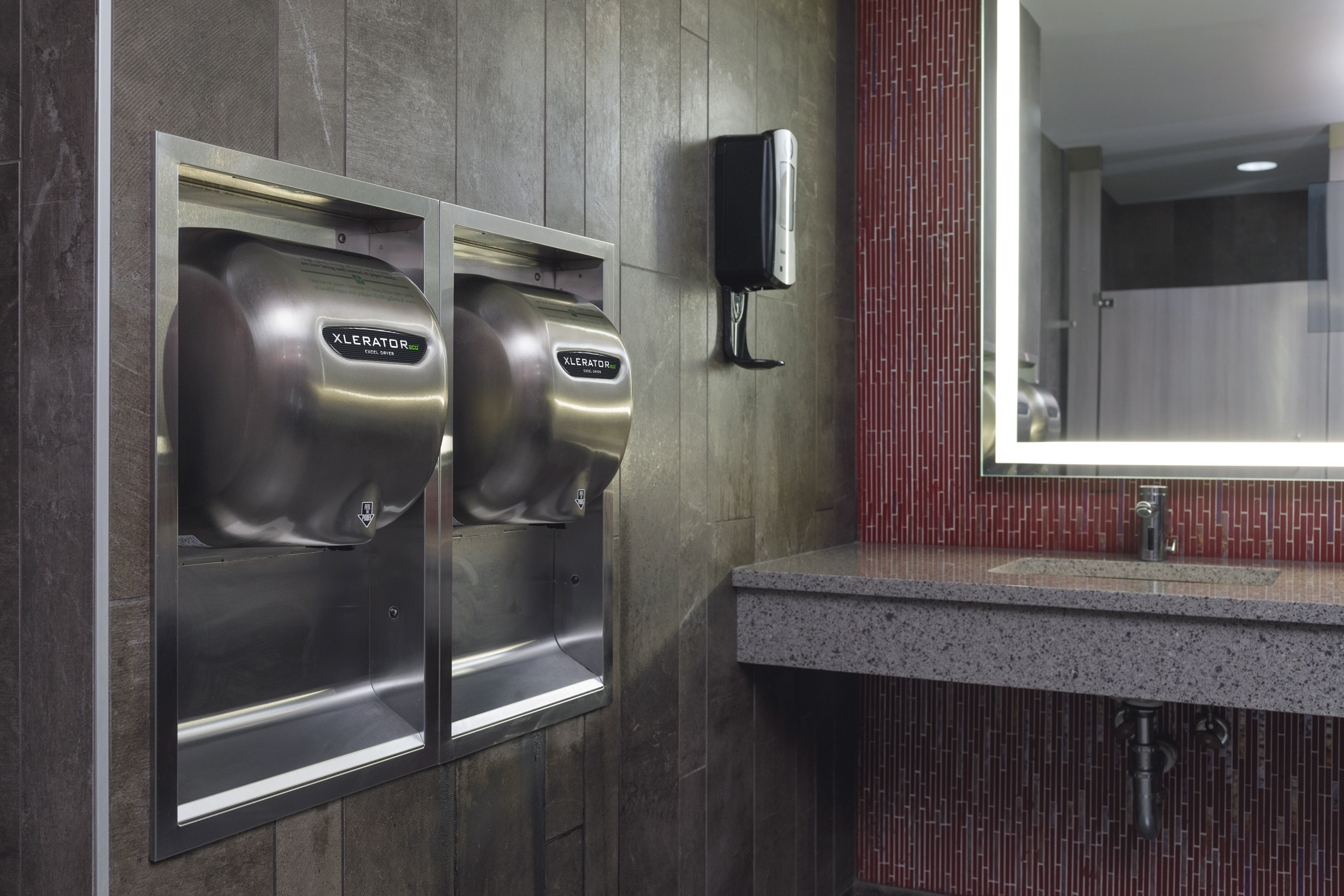 Excel Dryer XLERATOReco XL-SB-SI-ECO Hand Dryer, No Heat, Brushed Stainless Steel, Special Image Cover, Automatic Sensor, Surface Mounted, LEED Credits, GreenSpec Listed, Commercial Hand Dryer, 500 Watts