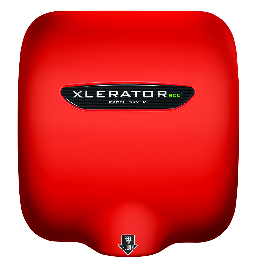 Excel Dryer XLERATOReco XL-SP-RED-ECO Hand Dryer, No Heat, Red Cover, Automatic Sensor, Surface Mounted, LEED Credits, GreenSpec Listed, Commercial Hand Dryer, 500 Watts