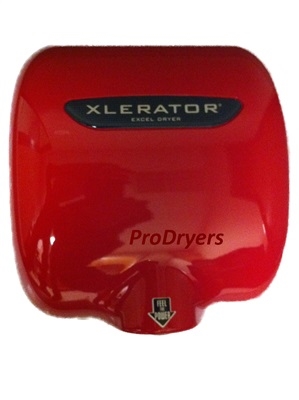  XL-SP-Red Excel Dryer Red XLERATOR Hand Dryer XL-R, Zinc Die-Cast Cover - Red Cover, Automatic Sensor, Surface Mounted, LEED Credits, GreenSpec Listed, Commercial Hand Dryer, XL-SP Red