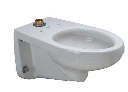 Zurn Z5615-BWL-AM, Toilet Bowl Only, EcoVantage 1.28 gpf Elongated Wall Hung Flush Valve Toilet with Antimicrobial Glaze