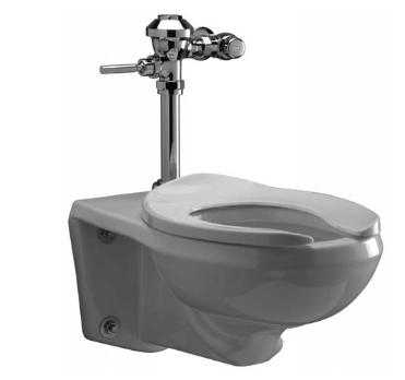 Zurn Z5615.258.00.00.00, EcoVantage 1.28 gpf Wall Hung Elongated Toilet System with Top Spud, Diaphragm Manual Flush Valve