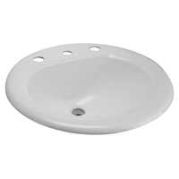 Zurn Z5824, Cast Iron Drop-In Lavatory Sink, 4" Centers, 19" Round (DISCONTINUED)