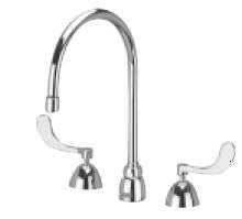 Zurn Z831C4-XL, AquaSpec Widespread Faucet with 8" Gooseneck and 4" Wrist Blade Handles