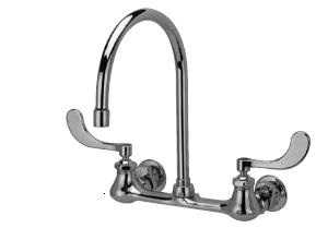Zurn Z842C4-XL, AquaSpec Sink Faucet with 8" Gooseneck and 4" Wrist Blade Handles