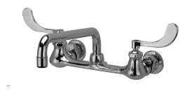Zurn Z842H4-XL, AquaSpec Sink Faucet with 12" Tubular Spout and 4" Wrist Blade Handles