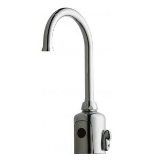 Chicago Faucets 116.597.AB.1T HyTronic Touch Free Programmable Gooseneck Electronic Faucet, Dual Supply, 2.5 GPM, User Adjustable Temperature Mixer, AC Powered, Less Transformer, Patient Care