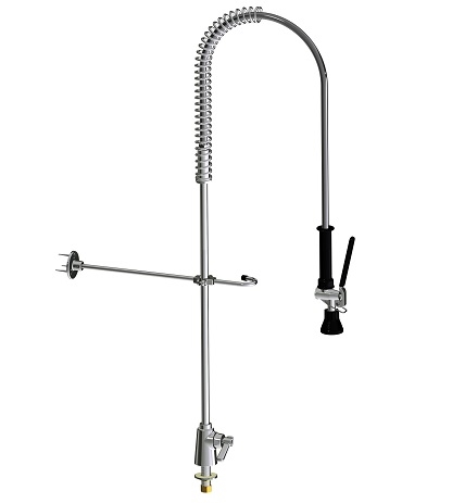 Chicago Faucets 920-LABCP Pre-Rinse Fitting, Single Hole, 1.0 GPM at 60 PSI Water Conserving Spray Valve, Quaturn Compression Operating Cartridge, 2-3/8" Lever Handle