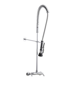 Chicago Faucets 923-TFWSLXKCAB Wall Mounted Pre-Rinse Fitting, Adjustable Arms for 3" - 8-3/8" Centers, 0.91 / 0.99 GPM at 60 PSI Water Conserving Triple Force Spray Valve, 2-3/8" Lever Handle