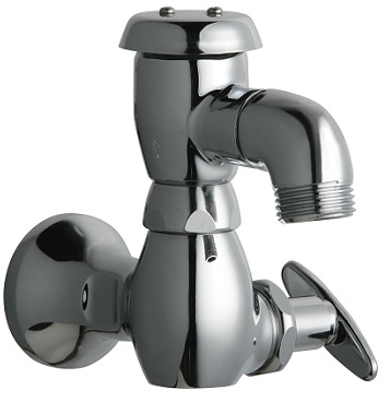 Chicago Faucets 952-12XKCP Inside Sill Fitting, Atmospheric Vacuum Breaker, 1/2" NPT Female Thread Inlet, Ceramic Cartridge, 2-1/4" Metal Tee Handle