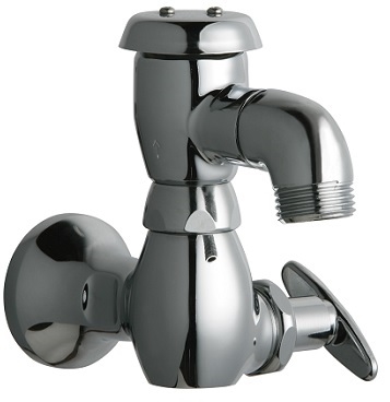 Chicago Faucets 952-XKCP Inside Sill Fitting, Atmospheric Vacuum Breaker, 3/4" NPT Female Thread Inlet, Ceramic Cartridge, 2-1/4" Metal Tee Handle