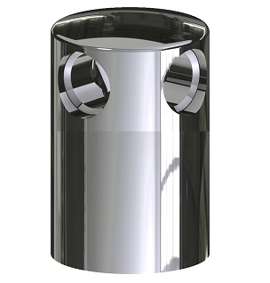 Chicago Faucets 982-CP Chicago Faucets Part: Turret with Two Side Outlets at 90 Degrees, 3/8" NPT Female Thread Inlet, Two 3/8" NPT Female Thread Outlets
