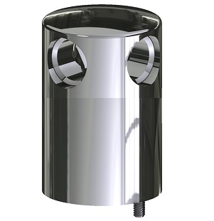 Chicago Faucets 982-VPCP Chicago Faucets Part: Turret with Two Side Outlets at 90 Degrees, Vandal Resistant Pin, 3/8" NPT Female Thread Inlet, Two 3/8" NPT Female Thread Outlets