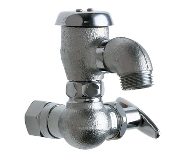 Chicago Faucets 998-12RCF Inside Sill Fitting with Body Drain Plug and Vacuum Breaker, 1/2" NPT Female Thread Inlet, 2-1/4" Tee Handle, Rough Chrome
