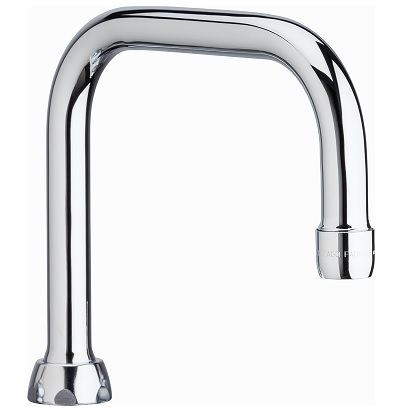 Chicago Faucets DB6AE35JKABCP Chicago Faucets Part: 6-1/4" Rigid / Swing Double Bend Spout, 1.5 GPM Softflo Aerator