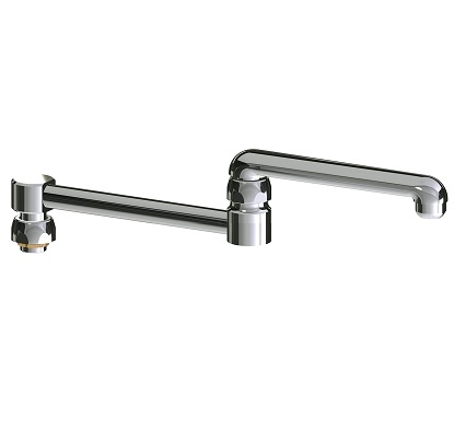 Chicago Faucets DJ13E1JKABCP Chicago Faucets Part: 13" Double Jointed Swing Spout, Full Flow Outlet Quixtop with Single Screen Design