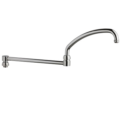 Chicago Faucets DJ21JKABCP Chicago Faucets Part: 21" Double Jointed Swing Spout, Full Flow Outlet Quixtop with Single Screen Design
