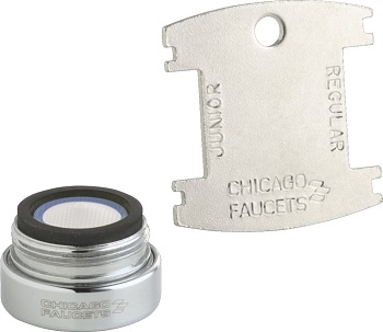 Chicago Faucets E64VPJKABCP Chicago Faucets Part: 1.0 GPM Vandal Proof Pressure Compensating Laminar Flow Non-Aerating Outlet, 13/16" - 27 UNS Male