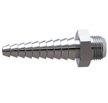 Chicago Faucets E7JKCTF Chicago Faucets Part: Laboratory Serrated Hose Nozzle, Full-Flow, 3/8" NPSM Male Thread Inlet, Tin Lined