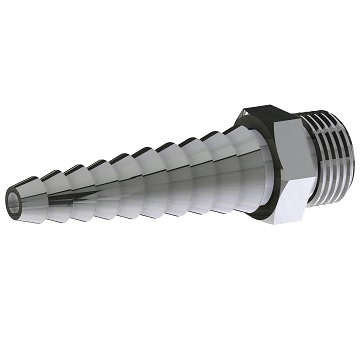 Chicago Faucets E7TJKSAM Chicago Faucets Part: Laboratory Serrated Hose Nozzle, Full-Flow, 3/8" NPT Male Thread Inlet, Satin Finish