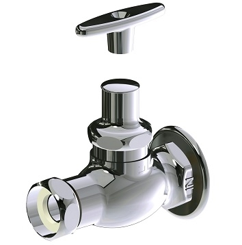 Chicago Faucets ECJKABCP Chicago Faucets Part: Straight 3-1/2" Inlet Supply arm with Control Valve, Check and Tee Handle