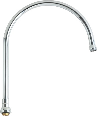 Chicago Faucets GN10ASWGJKABCP Chicago Faucets Part: 10" Gooseneck Swing Spout, 13/16" - 24 UNS Male Outlet, 13-1/2" Faucet Height