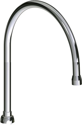 Chicago Faucets GN10BRGDJKABCP Chicago Faucets Part: 10" Rigid Gooseneck Spout, 3/8" - 18 NPSM Female Outlet, 12-3/8" Faucet Height