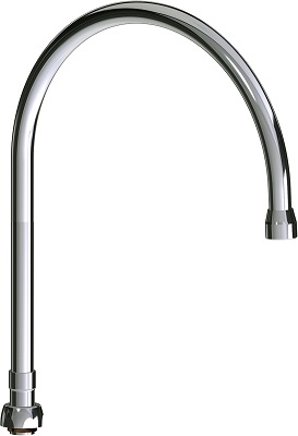 Chicago Faucets GN10BSWGJKABCP Chicago Faucets Part: 10" Swing Gooseneck Spout, 3/8" - 18 NPSM Female Outlet, 13-1/2" Faucet Height