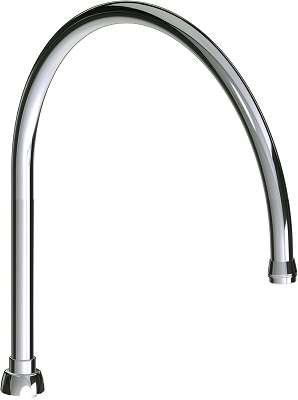 Chicago Faucets GN12ARGDJKABCP Chicago Faucets Part: 12" Rigid Gooseneck Spout, 13/16" - 24 UNS Male Outlet, 13-3/8" Faucet Height