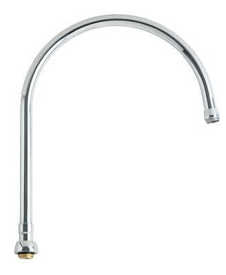 Chicago Faucets GN12ASWGJKABCP Chicago Faucets Part: 12" Swing Gooseneck Spout, 13/16" - 24 UNS Male Outlet, 14-1/2" Faucet Height