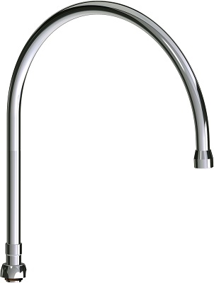 Chicago Faucets GN12BSWGJKABCP Chicago Faucets Part: 12" Swing Gooseneck Spout, 3/8" - 18 NPSM Female Outlet, 14-1/2" Faucet Height