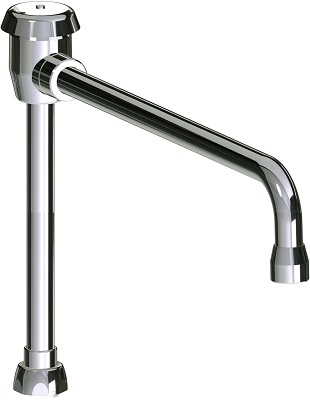 Chicago Faucets GN12BVBRGDJKABCP Chicago Faucets Part: 12" Rigid Gooseneck Spout with Atmospheric Vacuum Breaker, 3/8" - 18 NPSM Female Outlet, 9-5/8" Faucet Height