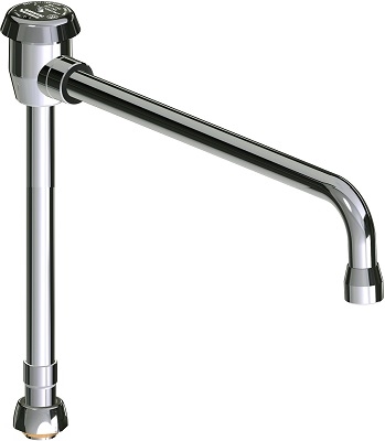 Chicago Faucets GN12BVBSWGJKABCP Chicago Faucets Part: 12" Swing Gooseneck Spout with Atmospheric Vacuum Breaker, 3/8" - 18 NPSM Female Outlet, 10-3/4" Faucet Height