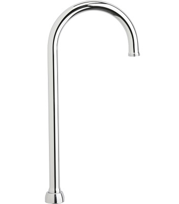 Chicago Faucets GN2AH13JKABCP Chicago Faucets Part: 5-1/4" Rigid/Swing Gooseneck Spout, 13/16" - 24 UNS Male, 13" Faucet Height