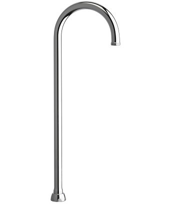 Chicago Faucets GN2AH17JKABCP Chicago Faucets Part: 5-1/4" Rigid/Swing Gooseneck Spout, 13/16" - 24 UNS Male, 17" Faucet Height