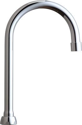 Chicago Faucets GN2BJKSAM Chicago Faucets Part: 5-1/4" Rigid/Swing Gooseneck Spout, 3/8" - 18 NPSM Female, 9-3/4" Faucet Height, Satin Antimicrobial (SAM) 