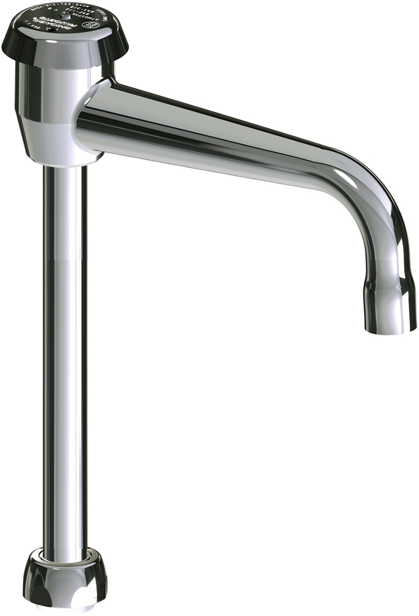 Chicago Faucets GN2BVBFCJKABCP Chicago Faucets Part: 6" Rigid / Swing Gooseneck Spout with Atmospheric Vacuum Breaker, 1.5 GPM Laminar Flow Control Device in Spout, 3/8" - 18 NPSM Female, 9-1/2" Faucet Height