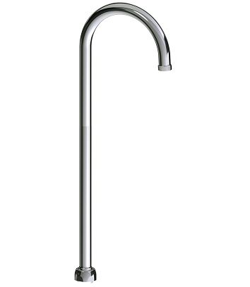 Chicago Faucets GN2H17JKABCP Chicago Faucets Part: 5-1/4" Rigid/Swing Gooseneck Spout, Plain Outlet Thread, 17" Faucet Height