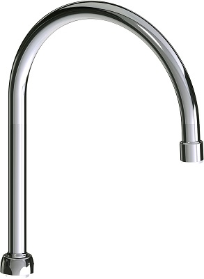Chicago Faucets GN8BE7JKCP Chicago Faucets Part: 8" Rigid/Swing Gooseneck Spout, Laboratory Serrated Nozzle Outlet, 11-1/4" Faucet Height
