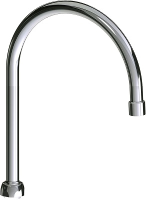 Chicago Faucets GN8BFCJKABCP Chicago Faucets Part: 8" Rigid/Swing Gooseneck Spout, 1.5 GPM Laminar Flow Control Insert, 11-1/4" Faucet Height