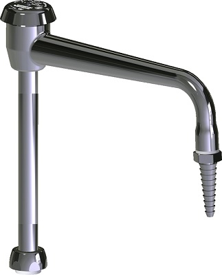 Chicago Faucets GN8BVBE7JKCP Chicago Faucets Part: 8" Rigid / Swing Gooseneck Spout with Atmospheric Vacuum Breaker, Laboratory Nozzle Outlet, 9-1/2" Faucet Height