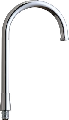 Chicago Faucets GNRGD2JKABCP Chicago Faucets Part: 5-1/4" Rigid Gooseneck Spout, 13/16" - 24 UNS Male Outlet, 10" Faucet Height