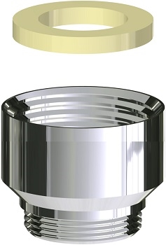 Chicago Faucets K3JKABCP Chicago Faucets Part: Spout Outlet Adapter, 3/4" - 11 1/2" Female Hose Inlet, 13/16" - 24 NPSM Male Outlet