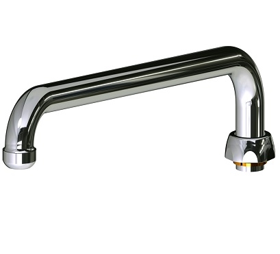 Chicago Faucets L12E1JKABCP Chicago Faucets Part: 12" L-type Swing Spout, Full Flow Quixtop Outlet, 4-5/8" Faucet Height