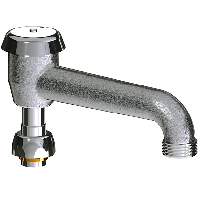 Chicago Faucets L5VBJKRCF Chicago Faucets Part: 5-3/4" L-type Swing Spout with Atmospheric Vacuum Breaker, 3/4" - 14 Male Hose Outlet, 4" Faucet Height, Rough Chrome