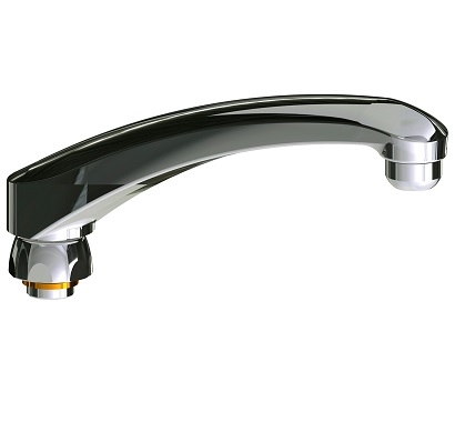 Chicago Faucets L8E1JKABCP Chicago Faucets Part: 8" L-type Swing Spout, Full Flow Quixtop Outlet, 4-3/8" Faucet Height