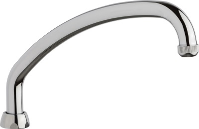 Chicago Faucets L9E1JKABCP Chicago Faucets Part: 9-1/2" L-type Swing Spout, Full Flow Quixtop Outlet, 6-1/2" Faucet Height
