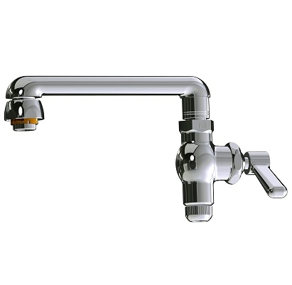 Chicago Faucets S6E31JKABCP Chicago Faucets Part: 6" S-type Swing Spout, Control Valve with E1 Quixtop Screen and Heat Resistant Lever Handle, 1-5/8" Faucet Height