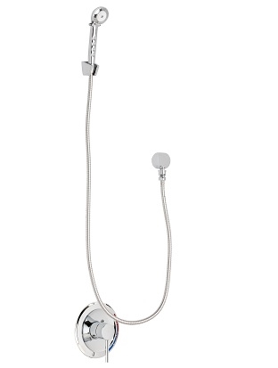 Chicago Faucets SH-PB1-00-010 Tub and Shower System with Pressure Balancing Valve, 2.5 GPM Hand Spray with 59" Stainless Steel Hose, Wall Mounted Hand Spray Holder