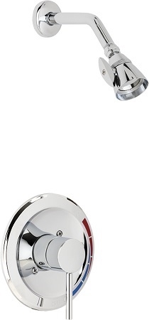 Chicago Faucets SH-PB1-07-000 Tub and Shower System with Pressure Balancing Valve and Adjustable Shower Head, 1.5 GPM Max. Flow Rate at 80 PSI, Includes Shower Head Arm and Wall Flange